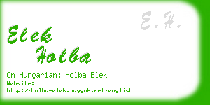 elek holba business card